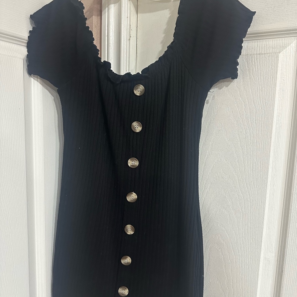 Black Button-Down Dress